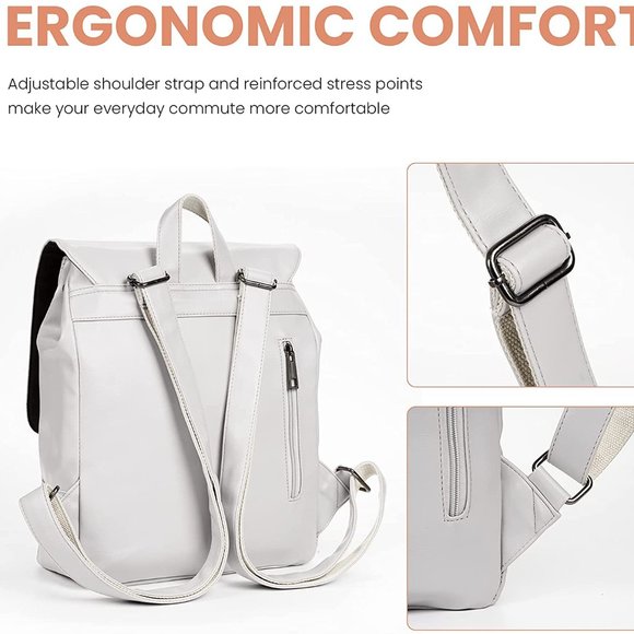 New VINTAGE LEATHER BACKPACK: - Picture 9 of 14